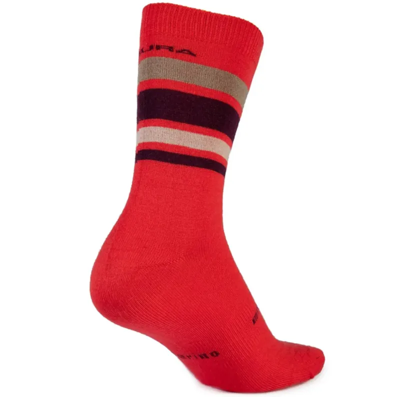 Endura BaaBaa Merino Stripe Socks Pomegranate-1